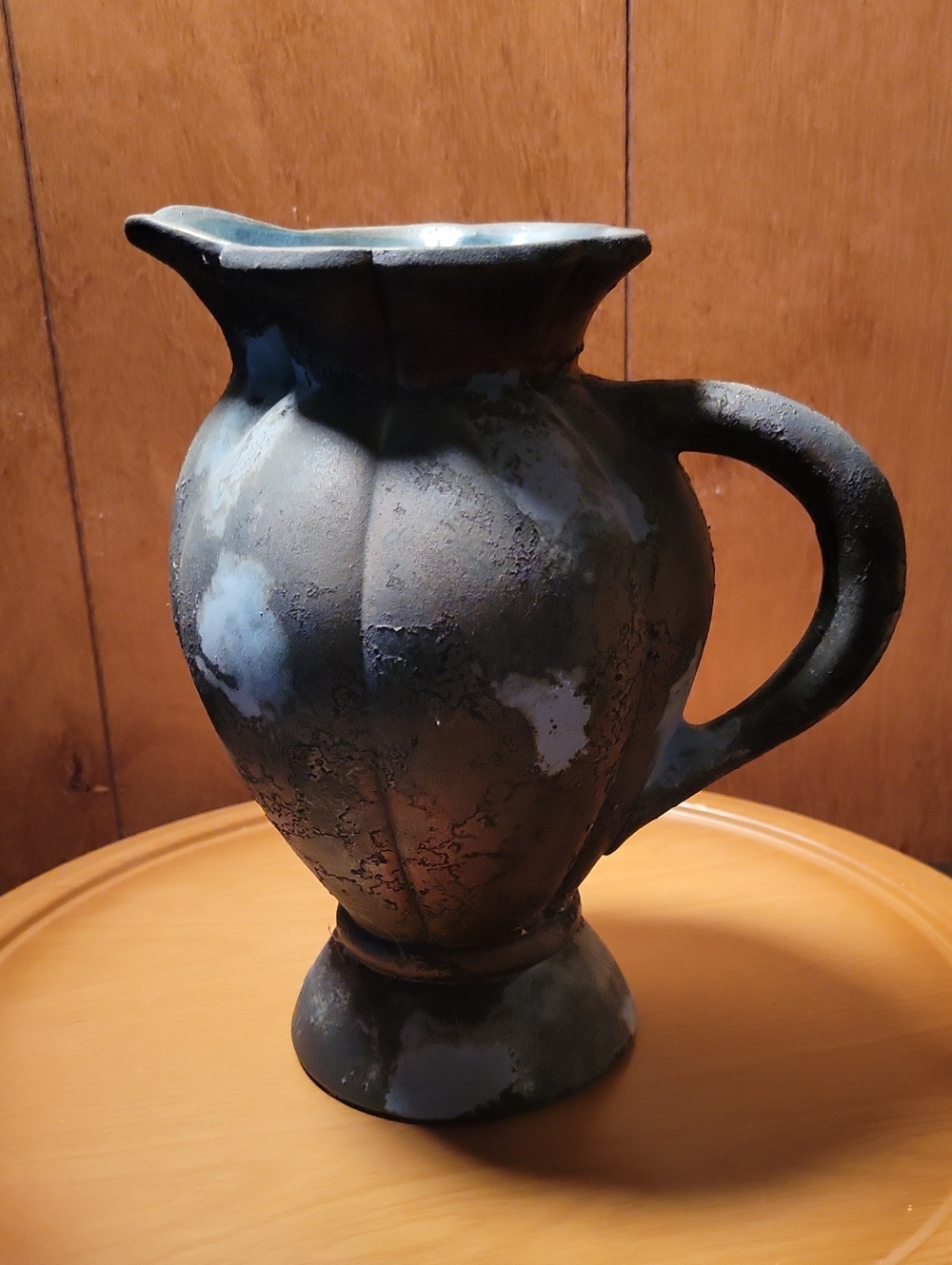 Vintage Tony Evans 56 Raku Handcrafted Ceramic Pitcher Pitcher - Home Art